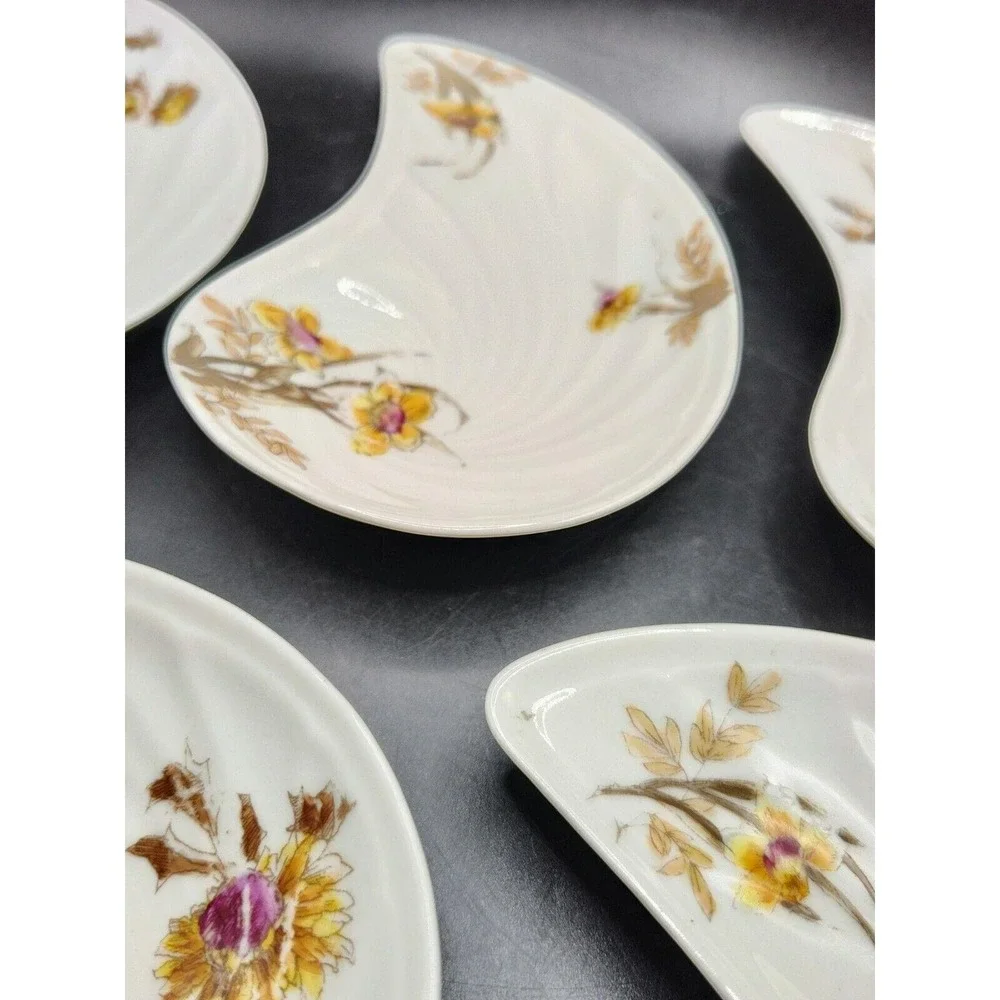 Vintage CFH Haviland Limoges Bone Dish Set Of 5 Floral *As-Is*